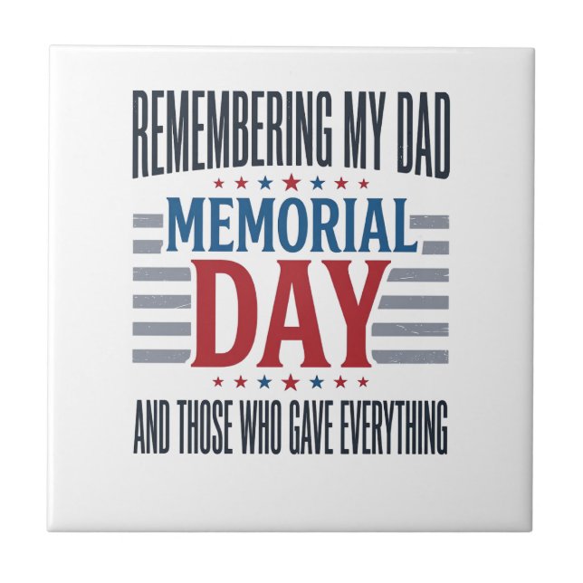 Minnesdagen Pappa Tribute Patriotisk Kakelplatta (Framsidan)