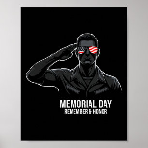 Minnesdagen USA Flagga Kom ihåg Hed Premium Poster