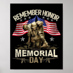 Minnesdagen USA Flagga Kom ihåg Hedra Patriot Man Poster