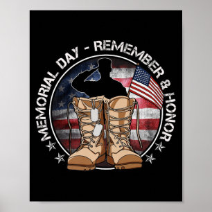 Minnesdagen USA Flagga Kom ihåg Hedra Patriot Man Poster