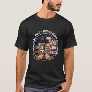 Minnesdagen USA Flagga Kom ihåg Hedra Patriot Män T Shirt