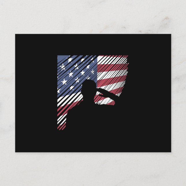 Minnesdagen Veterans Day USA-flagga soldat Vykort (Framsida)