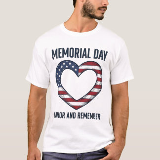 Minnesdags Hjärt Honorera och Minnas T-Shirt Desig