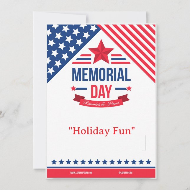 Minnesdags "Holiday Fun"-festinladning  Inbjudningar ("Memorial Day "Holiday Party Invite")