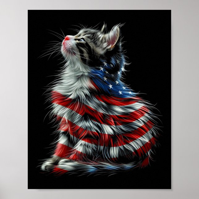 Minnesdags Katt Och Självständighetsdag Stolthet  Poster (Framsidan)