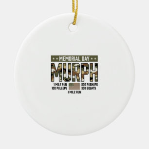 Minnesdags Murph-Workout Vintage Vector-skjorta (2 Julgransprydnad Keramik