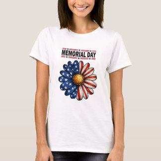 Minnesdags patriotiskt blomma t shirt