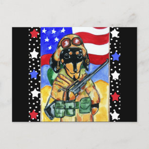 Minnesdags Soldat Dachshund Vykort