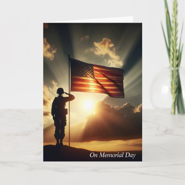 Minnesdags Soldat Saluterar Kort (Framsida)