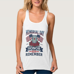 Minnesdags T-shirt för heder och ihågkomst Patriot Linne Med Racerback