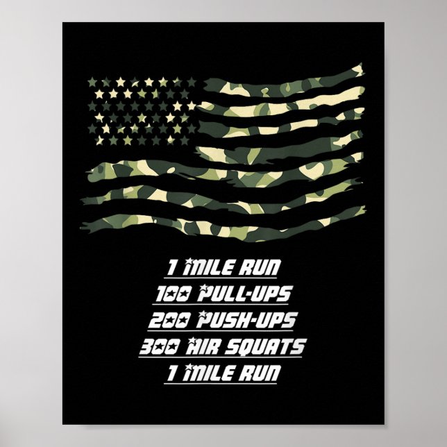 Minnesdags träning Usa Flagga Minnesdagen  Poster (Framsidan)