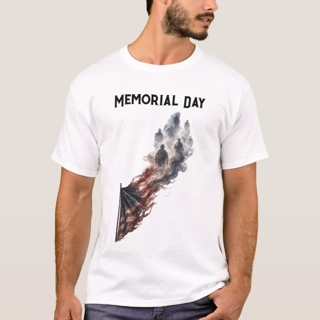 Minnesdags Tribute Amerikansk Flagga Design T Shirt (Framsida)