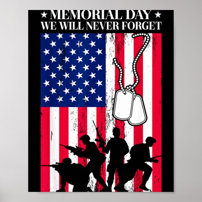 Minnesdagsdesign för amerikanska militärer män och poster (Framsidan)
