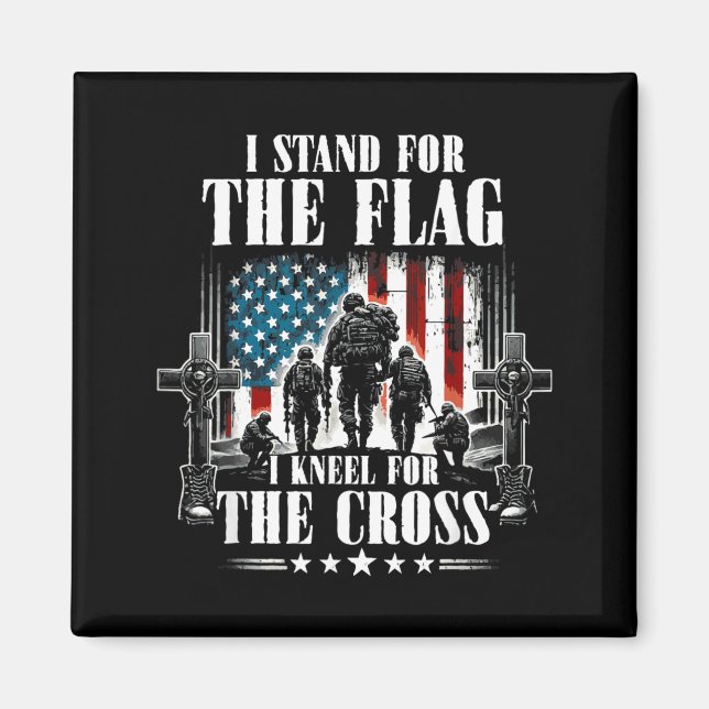 Minnesdagsveteran Stå För Flaggan Knä För Magnet (Framsidan)