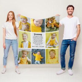 Minnesdikt till mormor/mamma från barnbarnsfoto fleecefilt