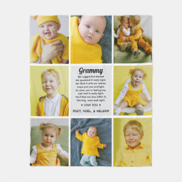Minnesdikt till mormor/mamma från barnbarnsfoto fleecefilt