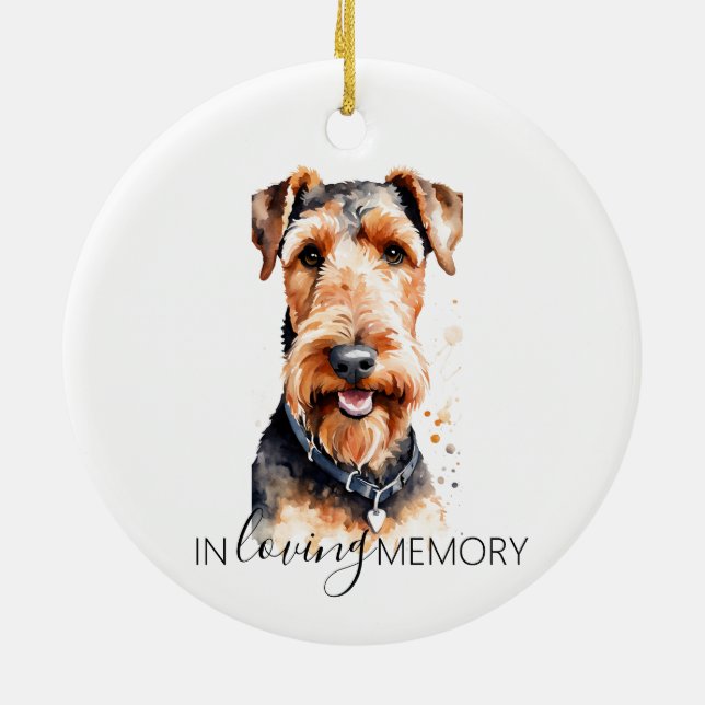 minnesfärgen Airedale Terrier ornament (Baksidan)