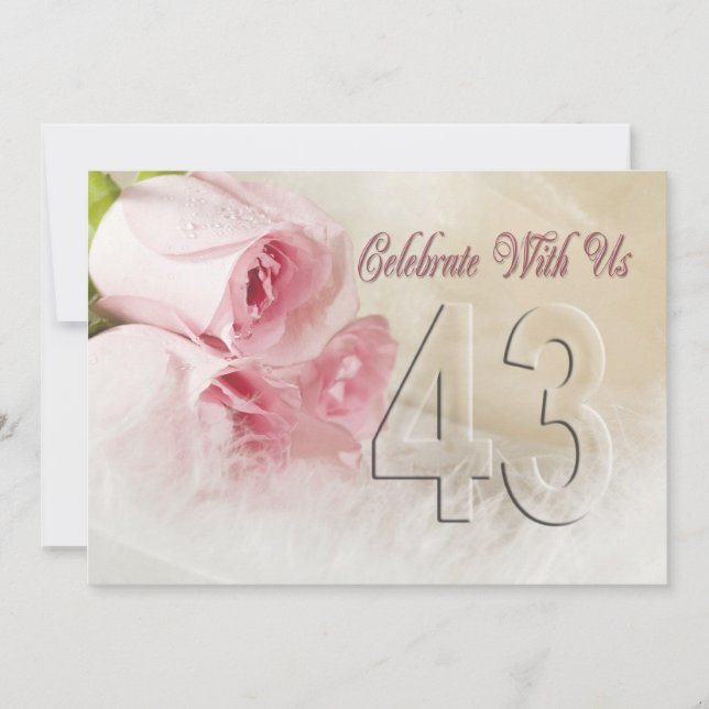 Minnesfestinbjudan i 43 år inbjudningar (Framsida)