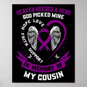 Minnesförlust av Cousin Pancreatic Cancer Awarene Poster