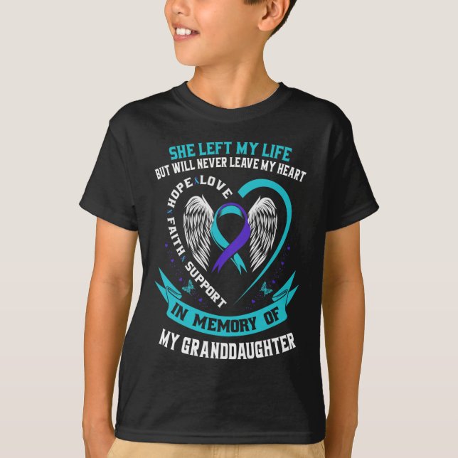 Minnesförlust för min mordotter Suicide Awarene T Shirt (Framsida)