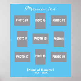 Minnesfoto collage med färgad bakgrund poster