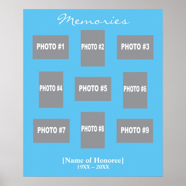 Minnesfoto collage med färgad bakgrund poster (Framsidan)