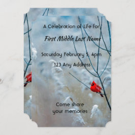 Minnesfoto presentkort kardinalröd fågel inbjudningar