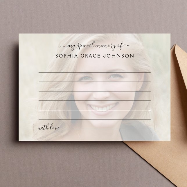  minnesfotofunktion tack kort (Share A Memory Memorial Card)