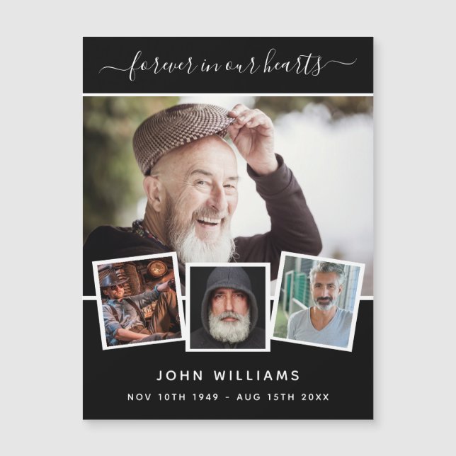 Minnesfotokollage kärlek alltid magnet (Framsida)