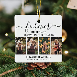 Minnesfotokollage | Tidigare i våra hjärtan Julgransprydnad Keramik