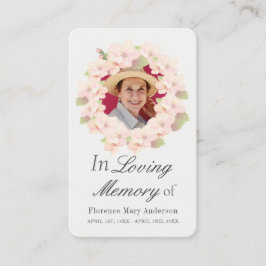 Minnesfotokort för krandningssympati för Cherry Bl Visitkort