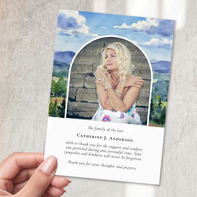 Minnesfotosympati för liggande Himmel Tack Kort (Skapare uppladdad)