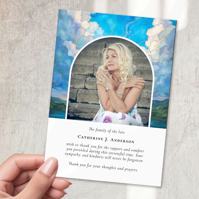 Minnesfotosympati för liggande Himmel Tack Kort (Skapare uppladdad)