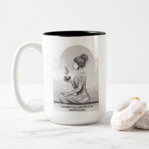 Minnesfull Espresso Zen Meditation One Shot Buddha Två-Tonad Mugg