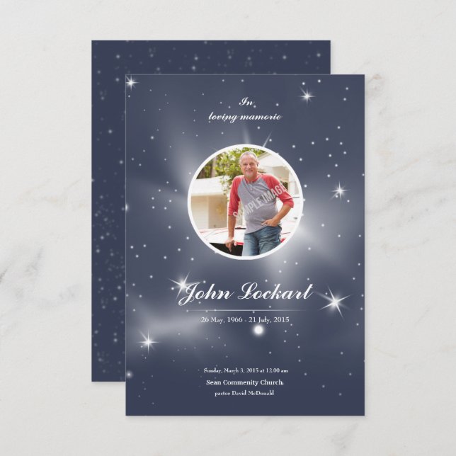 Minnesfunktionskort Inbjudningar (Fram/baksida)