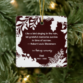 Minnesgärd Tacksamma Minnen Citat Grönska Foto Julgransprydnad Keramik