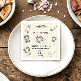 minnesgata vintage 80-årsdag pappersservett