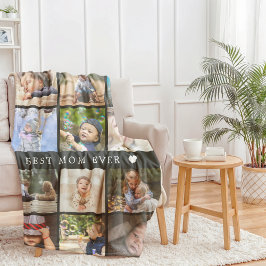 Minnesgåva Bästa mamma någonsin Foto Collage Mors  Fleecefilt
