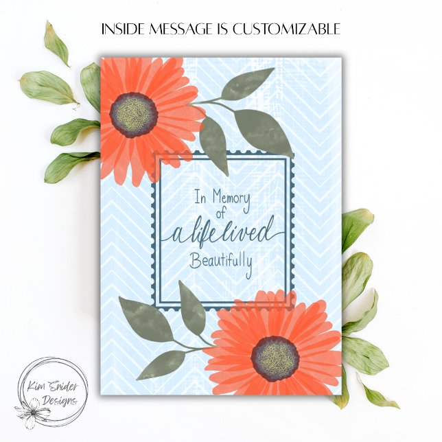 "Minnesgåva" Blommor för att uttrycka medkänsla Kort (Skapare uppladdad)