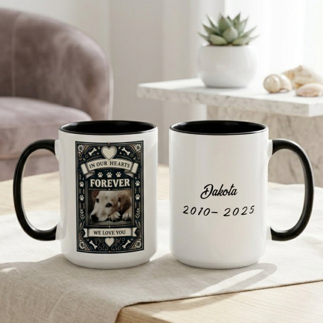 Minnesgåva för Hund - Sympatipresent vid Husdjursf Mugg (Personalized pet photo dog memorial coffee cup)