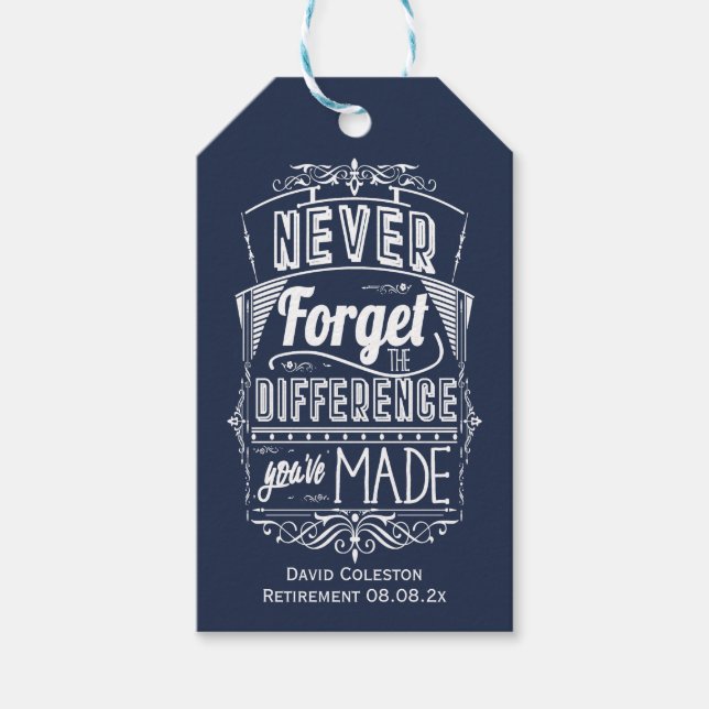 Minnesgåva för pensionärsfest presentetikett (Framsidan)