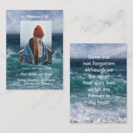 Minnesgåva för poem till minne av hav och strand visitkort
