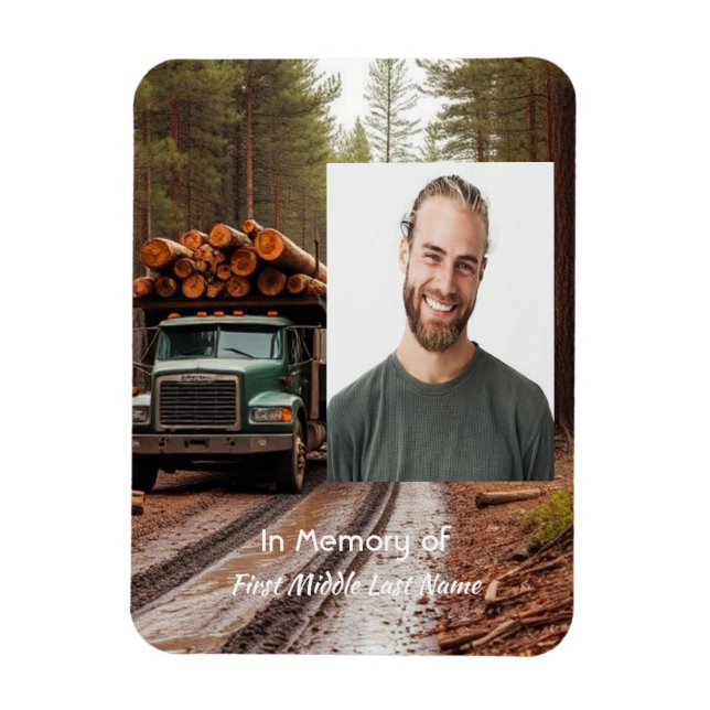Minnesgåva för timmertransportförare magnet (Vertikal)