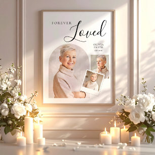 Minnesgudstjänst Elegant fotokollage för Mamma Poster