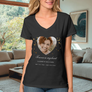 Minnesgudstjänst foto guld hjärta t shirt