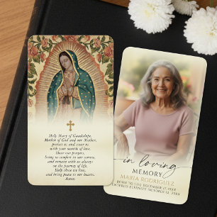 Minnesgudstjänst Heliga Maria av Guadalupe-bön Visitkort