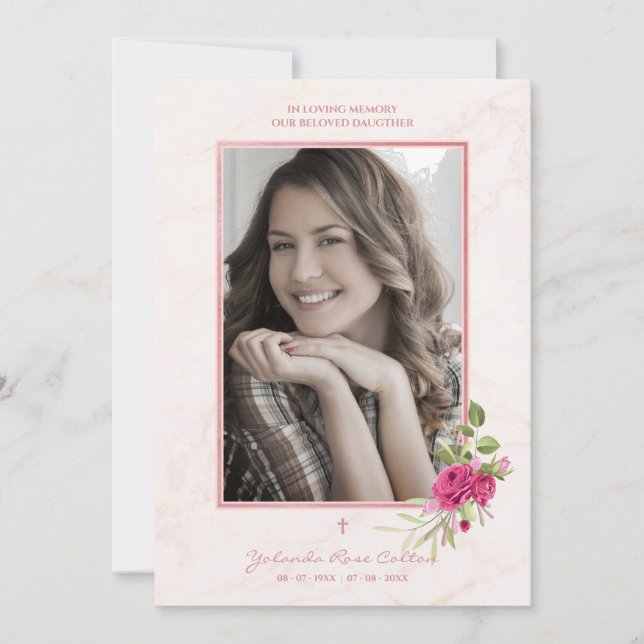 Minnesgudstjänst Krans för en nära och kära i rosa (Framsida)