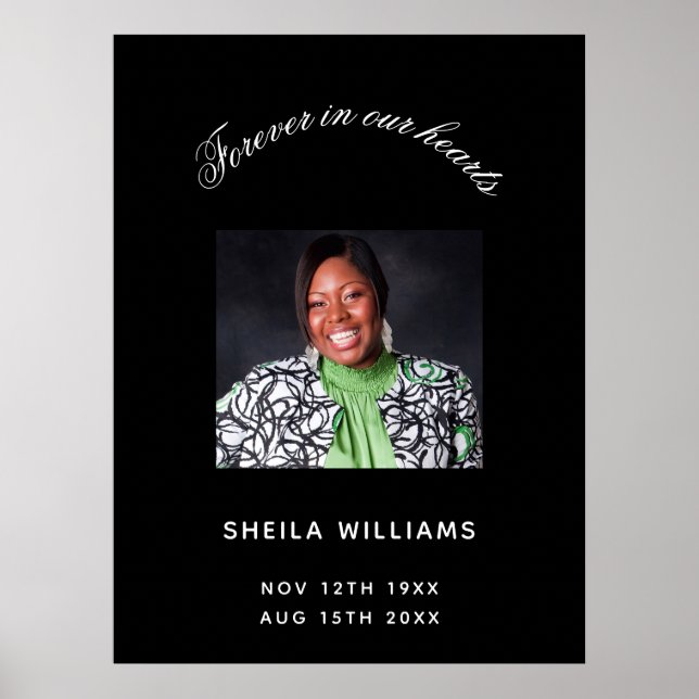 Minnesgudstjänst svart vitt foto poster (Framsidan)