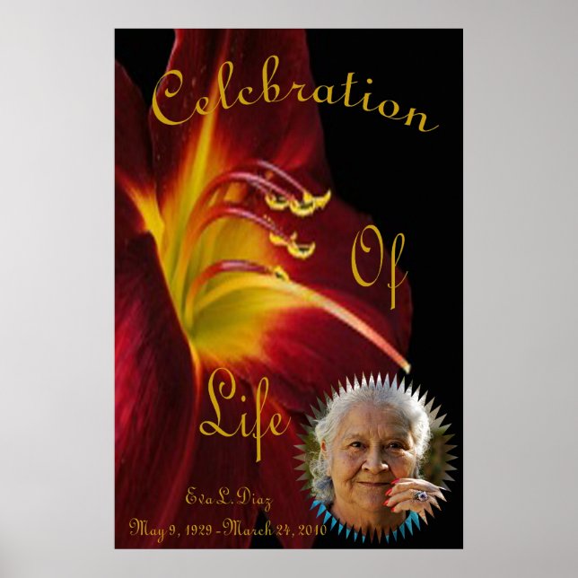 Minnesgudstjänsttryck Poster (Framsidan)