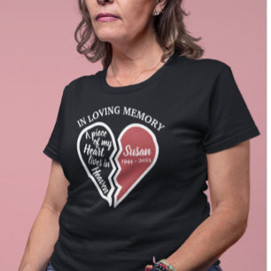 Minneshjärta Personlig Till Minne Av En Älskad T Shirt